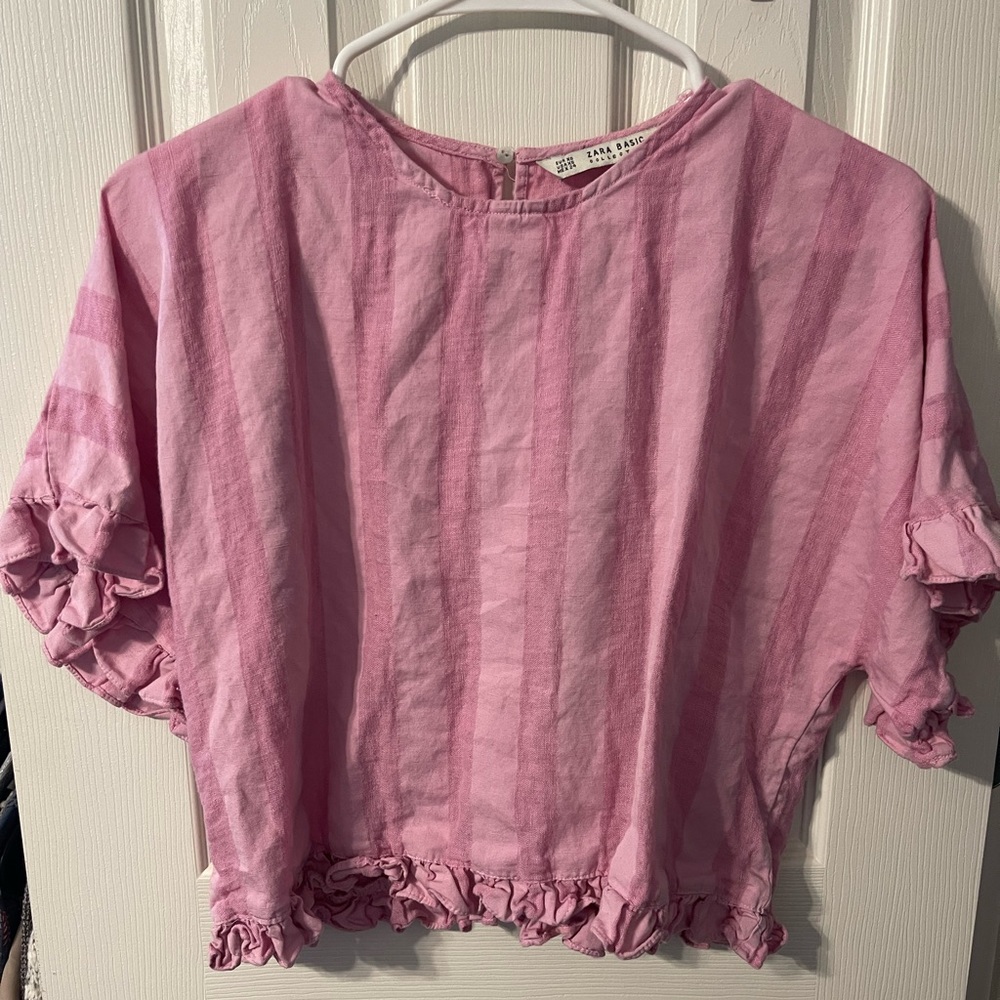 Zara Cropped pink blouse
